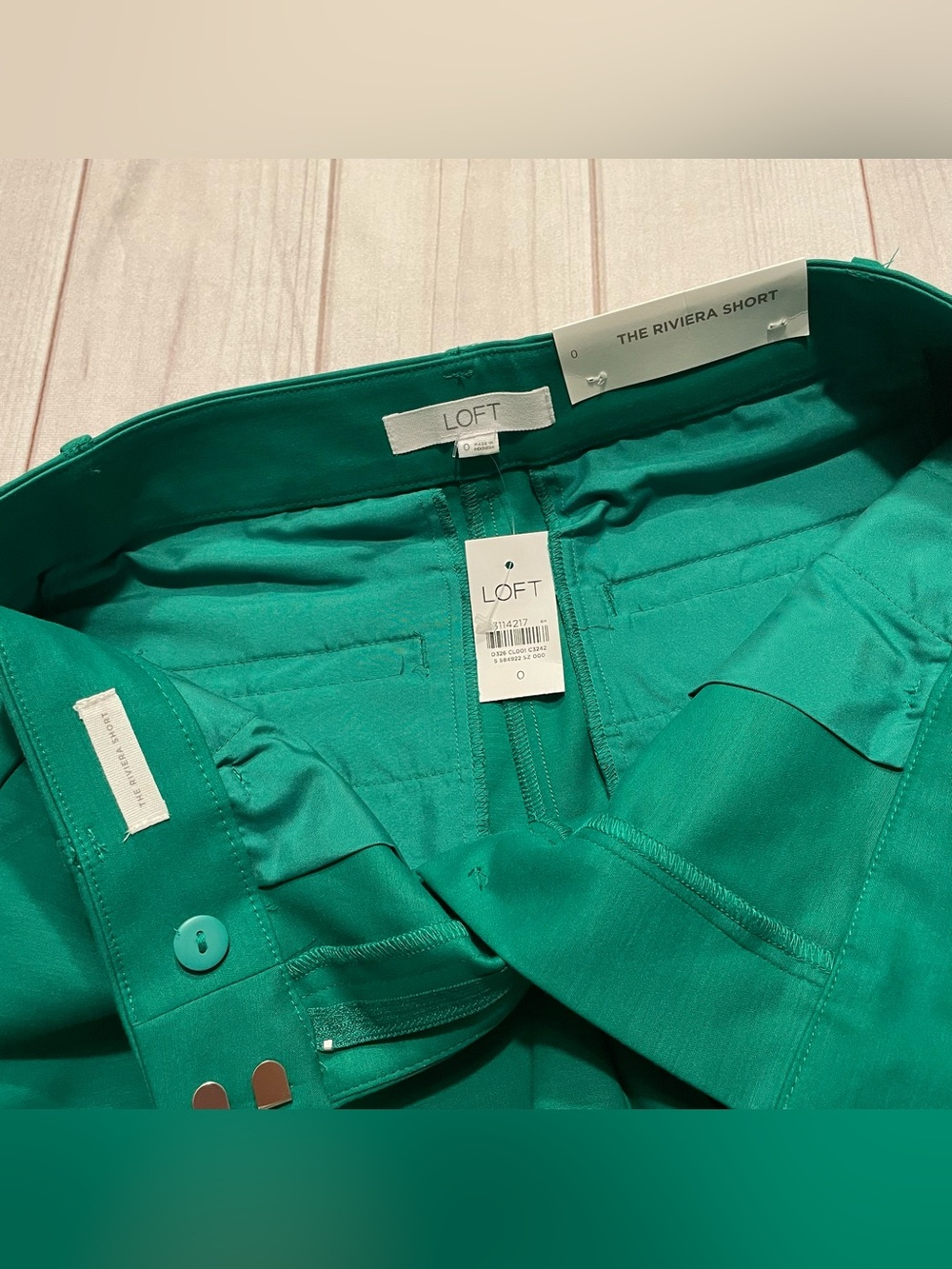 LOFT The Riviera Chino Shorts Women's 0 Green 4" Inseam Cotton Khaki Preppy Chic - Picture 5 of 12